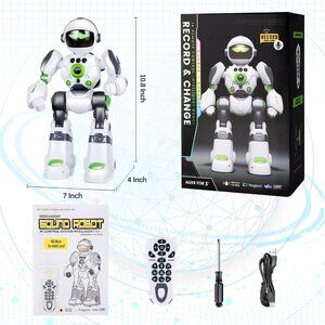 Robot Toys Gift for Kids: Remote Control Robot Programmable with Record Voice